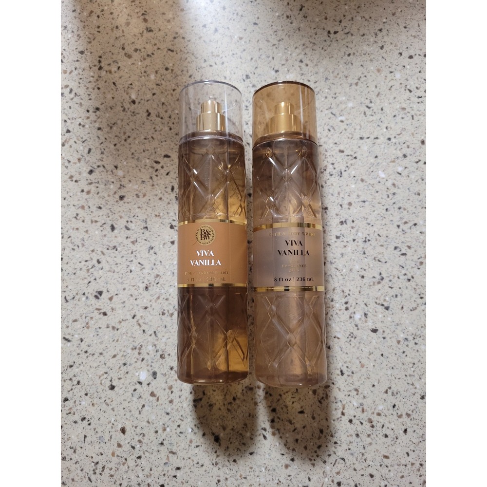 2 Bath & Body Works Viva Vanilla Fine Fragrance Mist Body Spray 8 oz Each